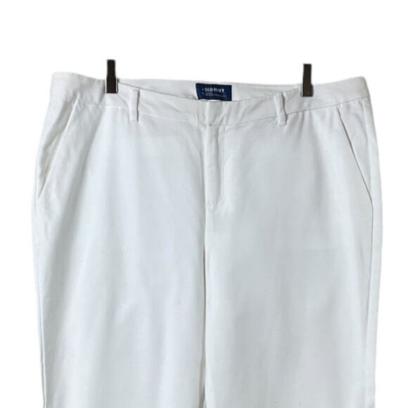 Old Navy White Harper Pants Ankle Mid Rise Slim Fit Stretch Women’s Plus Size 16 - Picture 3 of 7